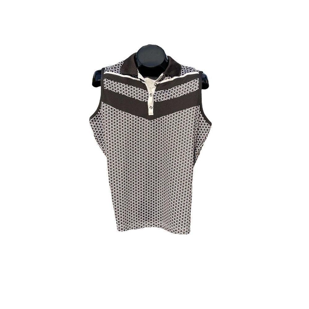 GGBlue Black White Geometric Polo Tank Size L